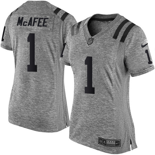 Women's Elite Pat McAfee Nike Jersey Gray - #1 Gridiron NFL Indianapolis Colts